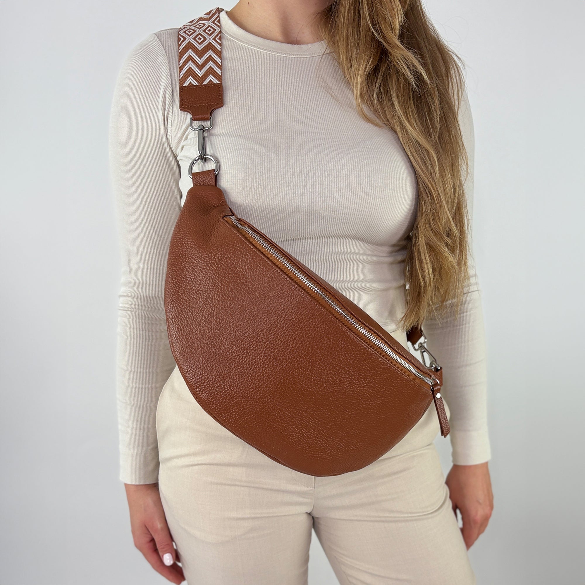 lepelou - leder - Bauchtasche - XL Bauchtasche LARA cognac - LPBLARCOGE7