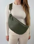 lepelou - leder - Bauchtasche - XL Bauchtasche LARA khaki - LPBLARKHAE5