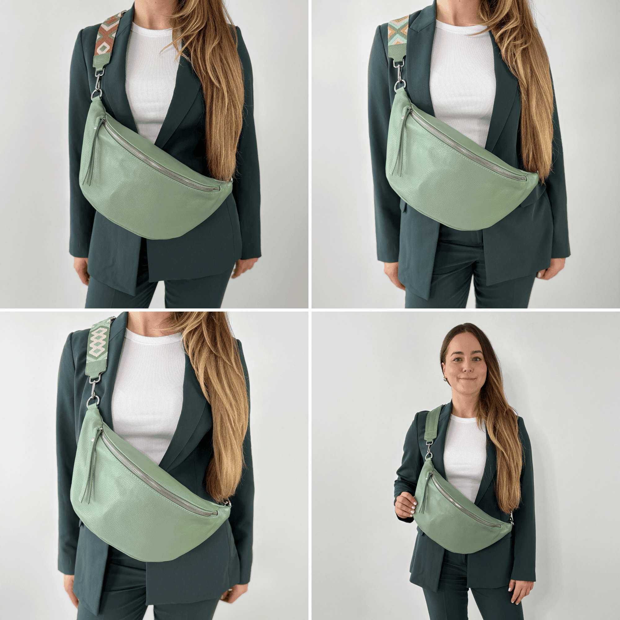 lepelou - leder - Bauchtasche - XL Bauchtasche LARA mint - LPBLARMINE
