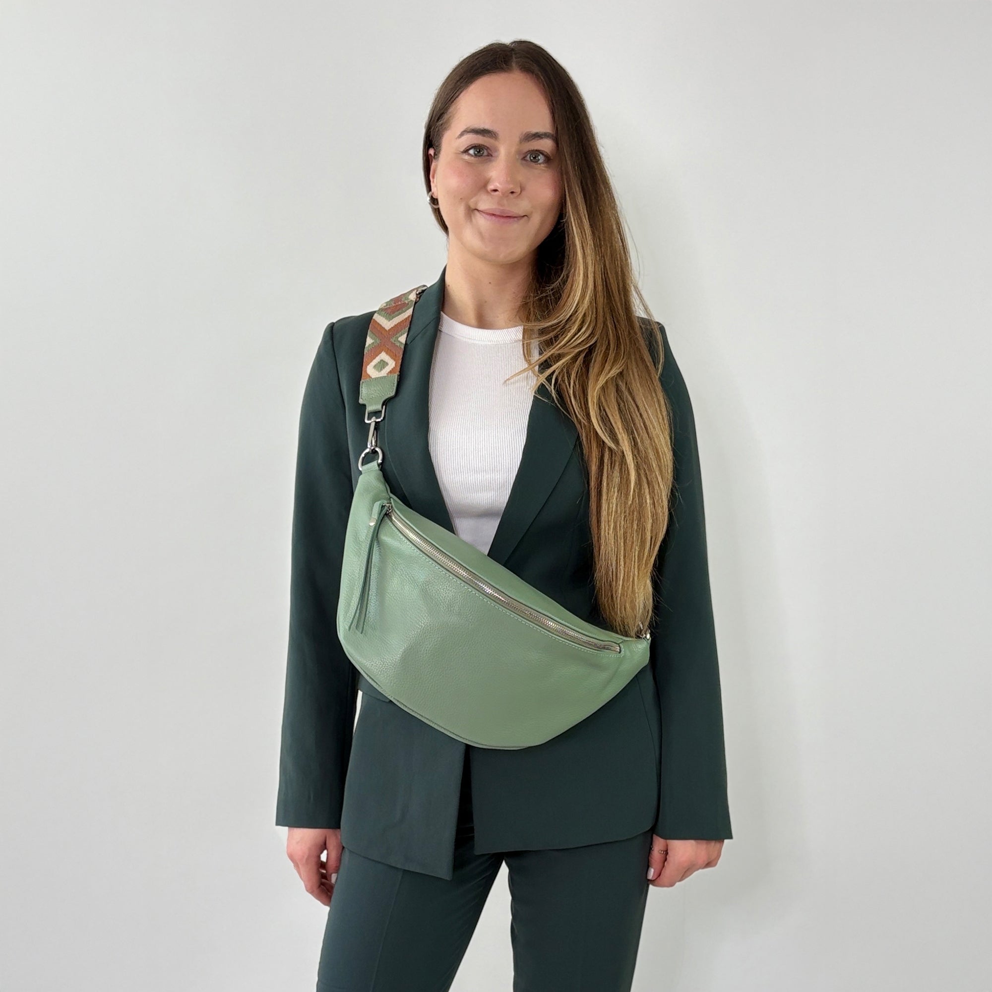 lepelou - leder - Bauchtasche - XL Bauchtasche LARA mint - LPBLARMINE2
