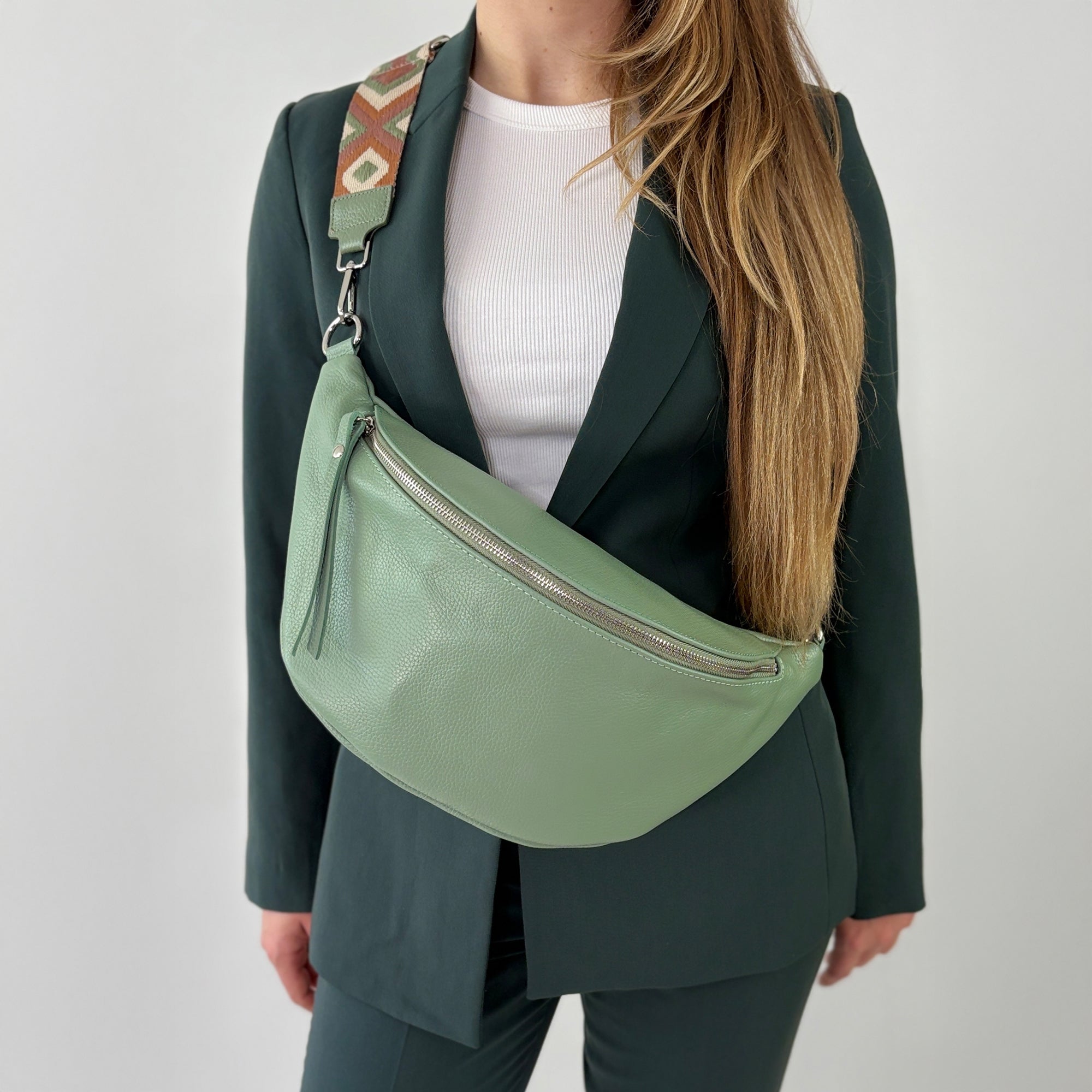 lepelou - leder - Bauchtasche - XL Bauchtasche LARA mint - LPBLARMINE2