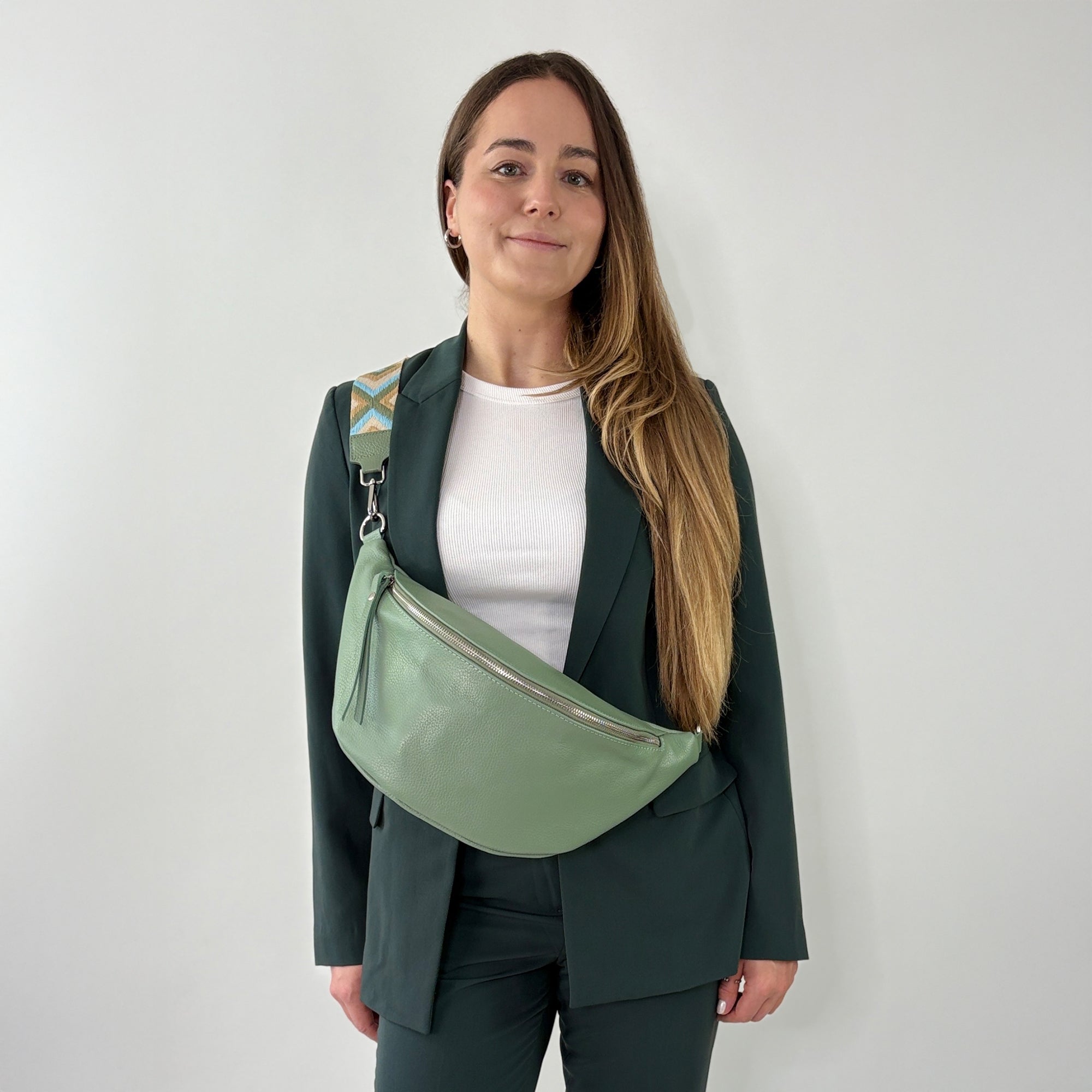 lepelou - leder - Bauchtasche - XL Bauchtasche LARA mint - LPBLARMINE3