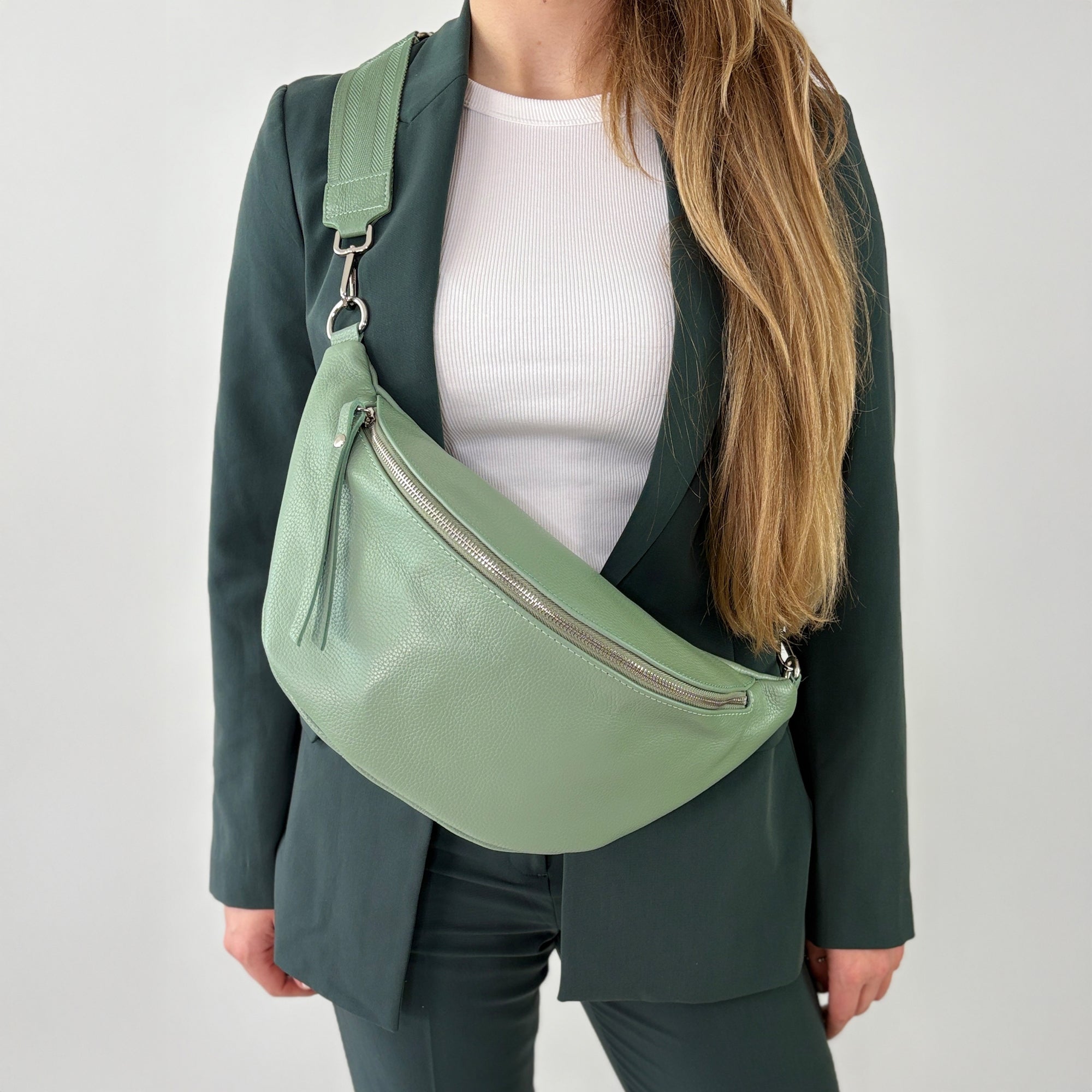 lepelou - leder - Bauchtasche - XL Bauchtasche LARA mint - LPBLARMINE4