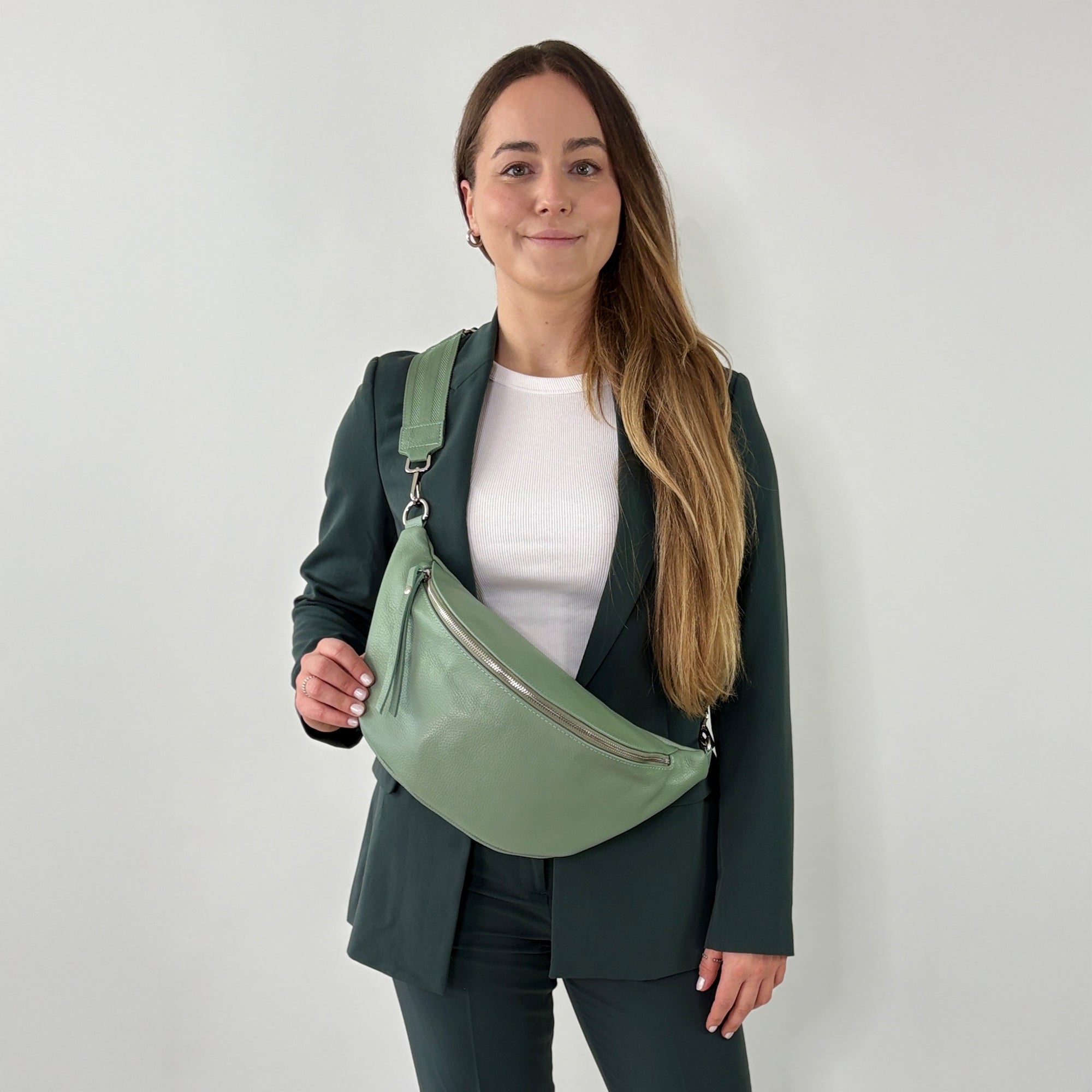 lepelou - leder - Bauchtasche - XL Bauchtasche LARA mint - LPBLARMINE4