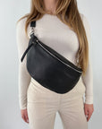 lepelou - leder - Bauchtasche - XL Bauchtasche LARA schwarz - LPBLARSCHE