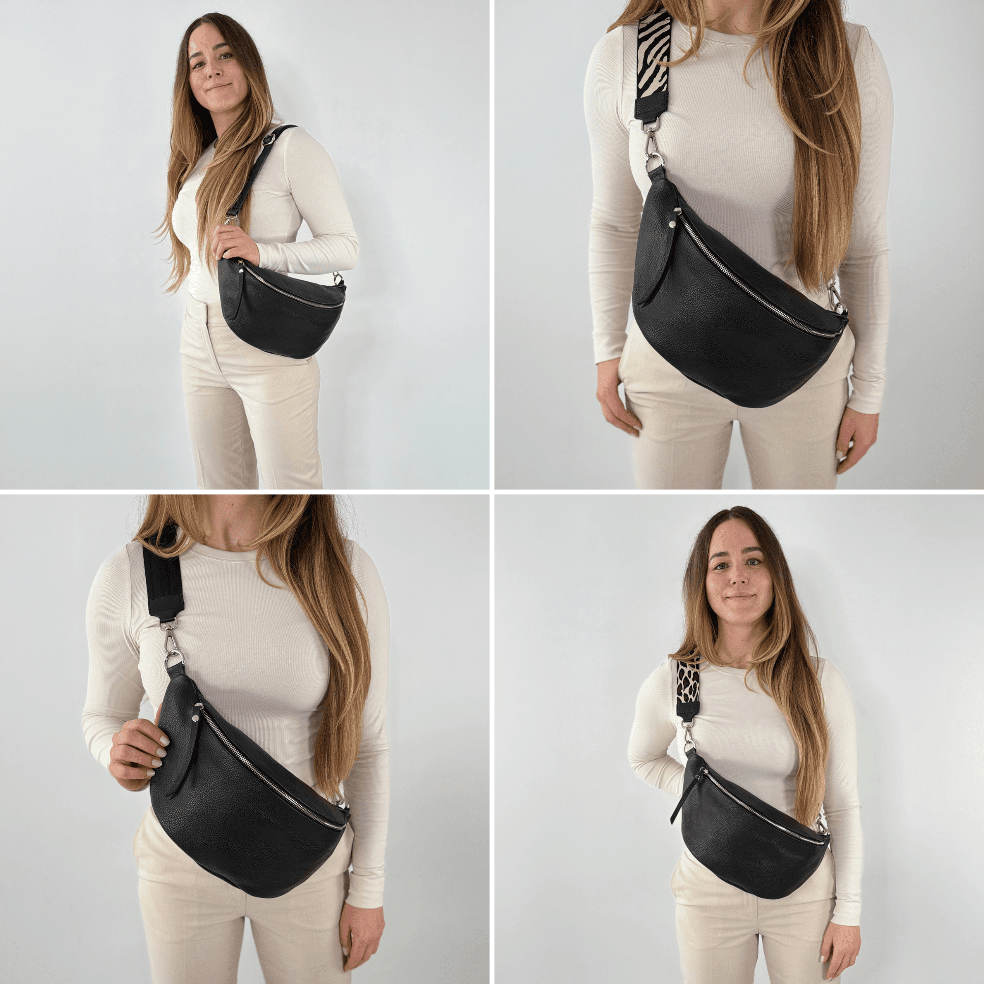 lepelou - leder - Bauchtasche - XL Bauchtasche LARA schwarz - LPBLARSCHE