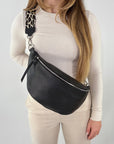 lepelou - leder - Bauchtasche - XL Bauchtasche LARA schwarz - LPBLARSCHE7