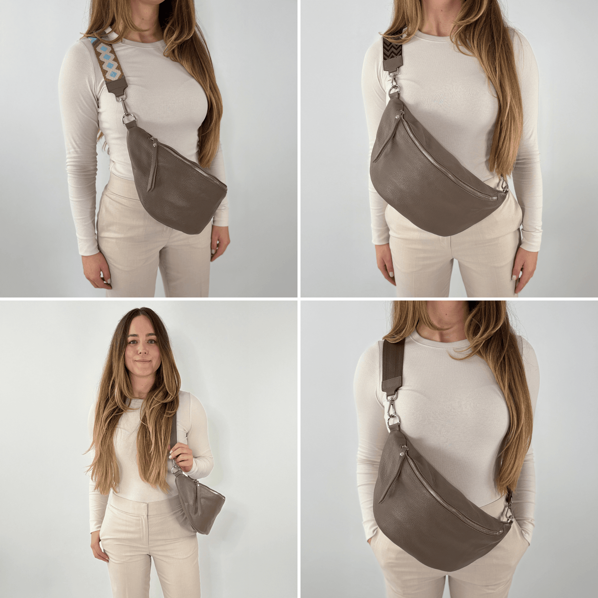 lepelou - leder - Bauchtasche - XL Bauchtasche LARA taupe - LPBLARTAUE