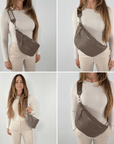 lepelou - leder - Bauchtasche - XL Bauchtasche LARA taupe - LPBLARTAUE