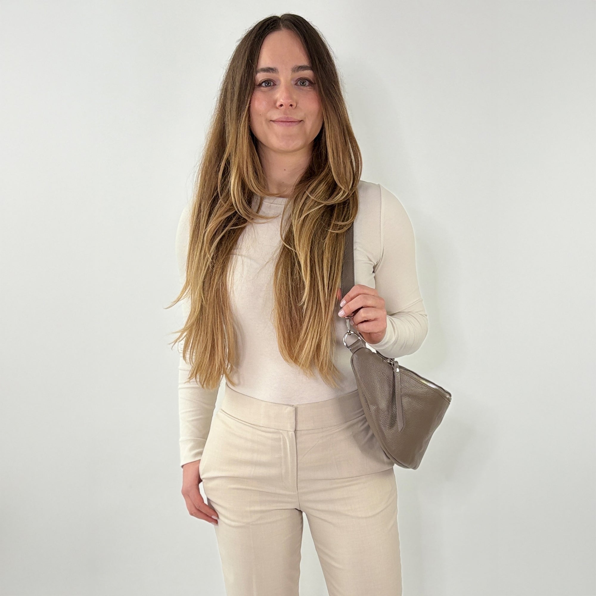 lepelou - leder - Bauchtasche - XL Bauchtasche LARA taupe - LPBLARTAUE