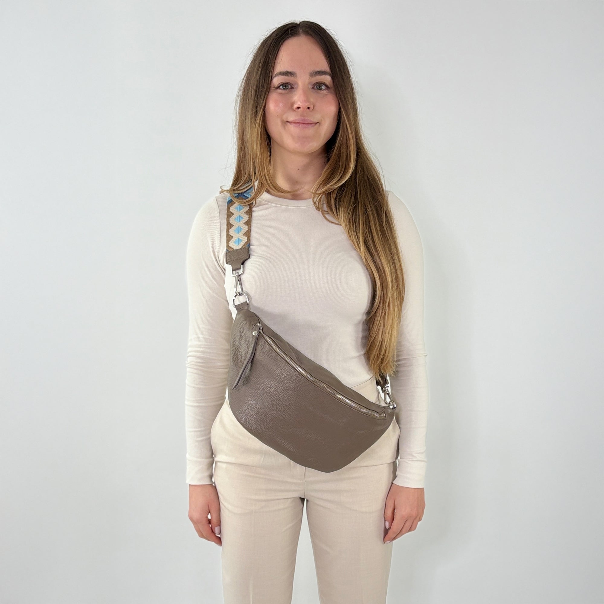 lepelou - leder - Bauchtasche - XL Bauchtasche LARA taupe - LPBLARTAUE1