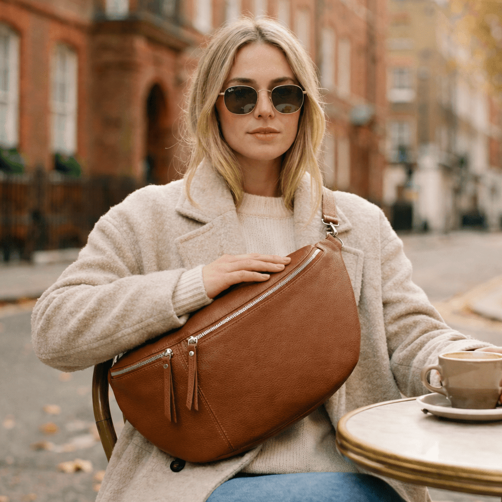 lepelou-leder-Bauchtasche-XXL Bauchtasche CLARA cognac -LPBCLACOGE