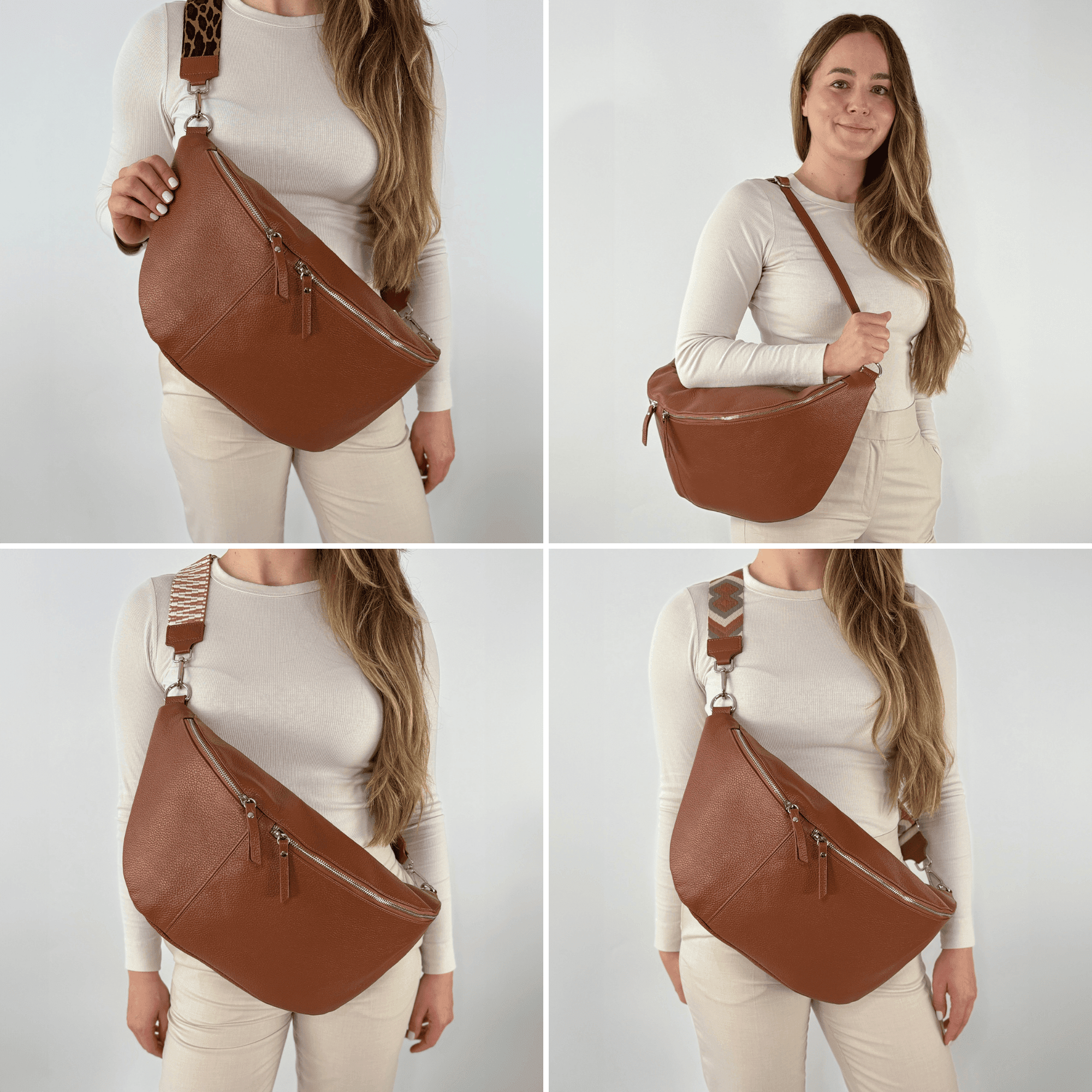 lepelou - leder - Bauchtasche - XXL Bauchtasche CLARA cognac - LPBCLACOGE