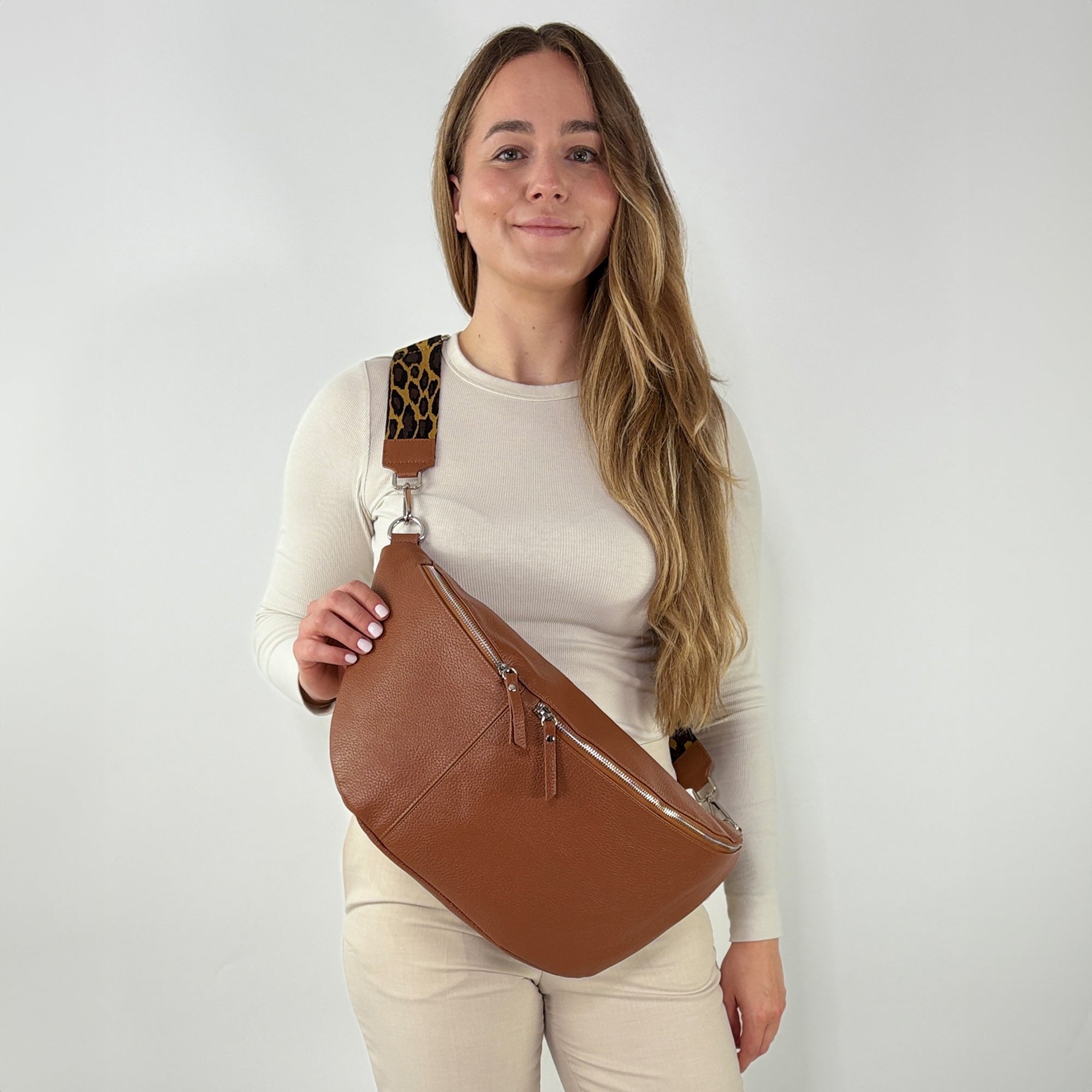 lepelou - leder - Bauchtasche - XXL Bauchtasche CLARA cognac - LPBCLACOGE2