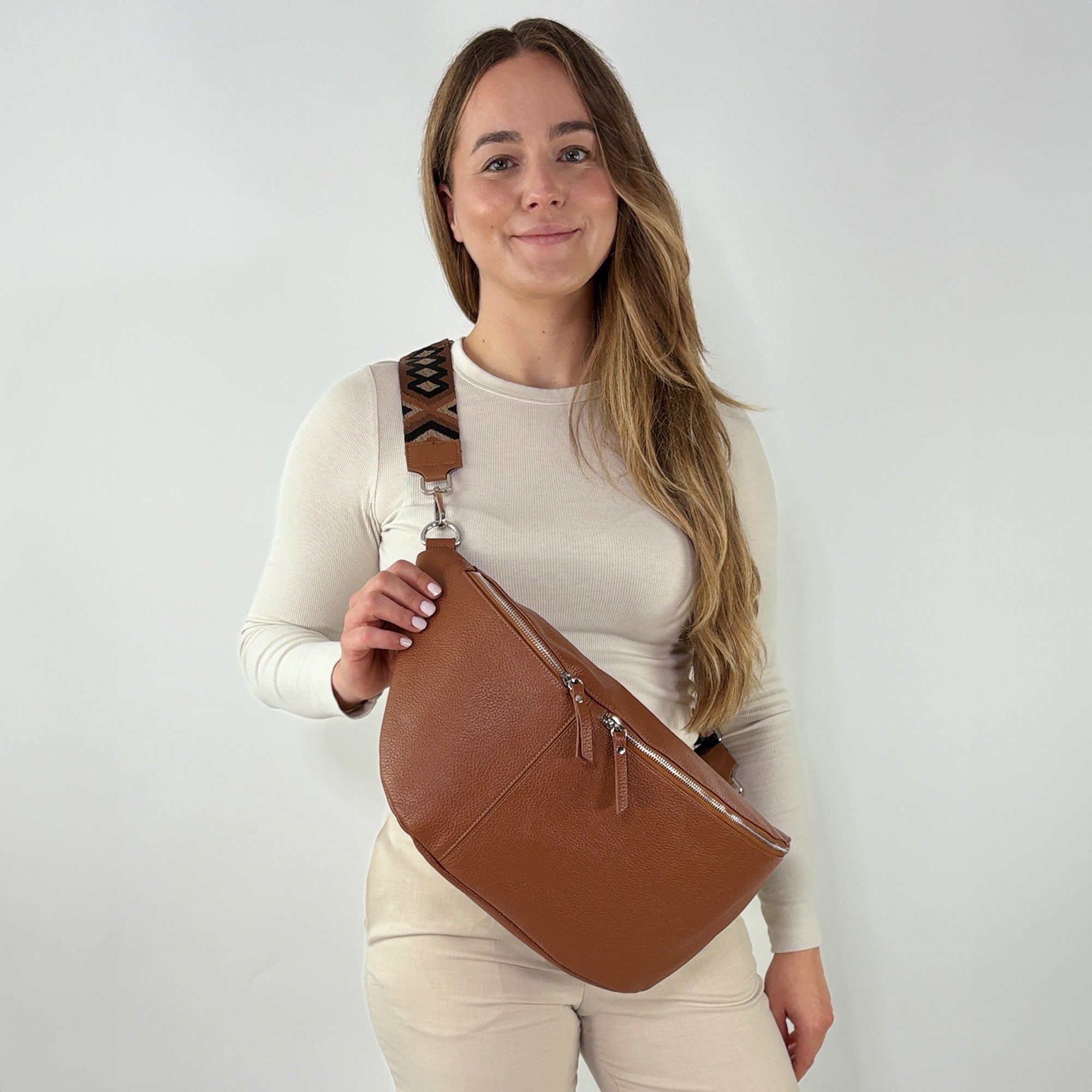 lepelou - leder - Bauchtasche - XXL Bauchtasche CLARA cognac - LPBCLACOGE5