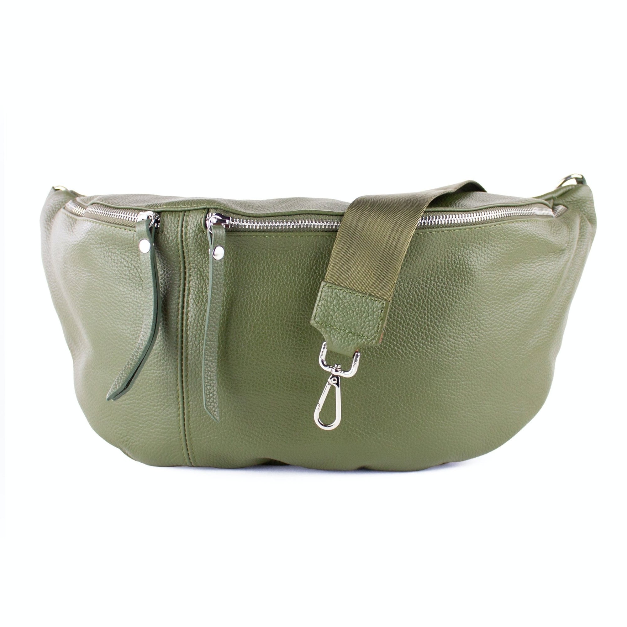 lepelou - leder - Bauchtasche - XXL Bauchtasche CLARA khaki - LPBCLAKHAE5