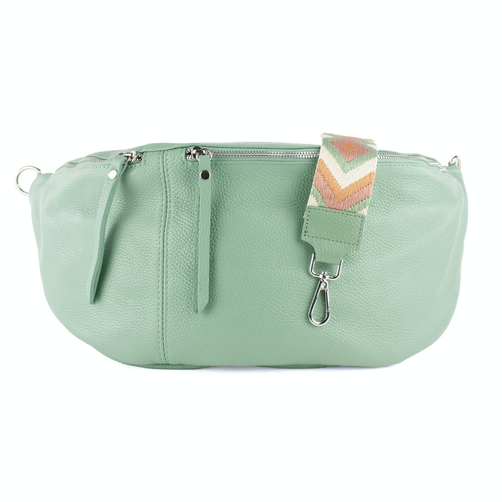 lepelou - leder - Bauchtasche - XXL Bauchtasche CLARA mint - LPBCLAMINE2
