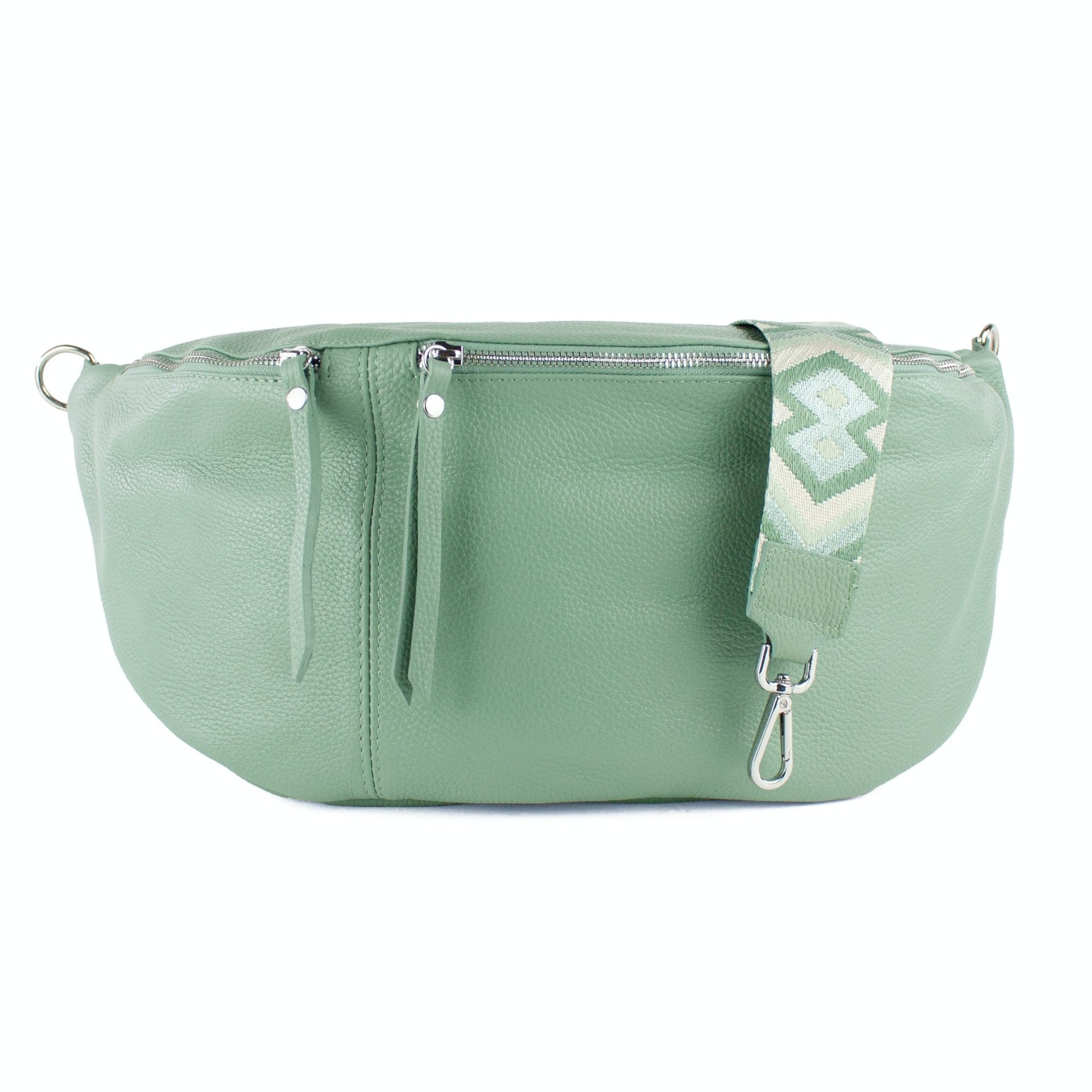 lepelou - leder - Bauchtasche - XXL Bauchtasche CLARA mint - LPBCLAMINE3
