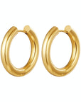 lepelou - leder - Breite Creolen 25mm gold - LPSOBCGOL25