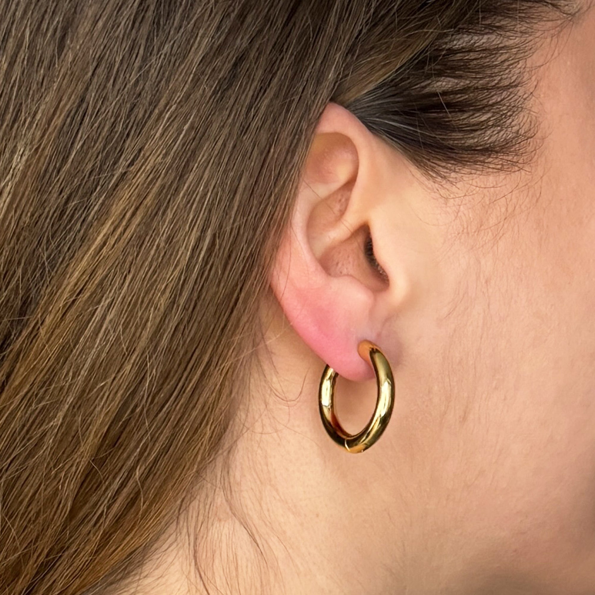 lepelou - leder - Breite Creolen 25mm gold - LPSOBCGOL25