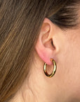 lepelou - leder - Breite Creolen 25mm gold - LPSOBCGOL25