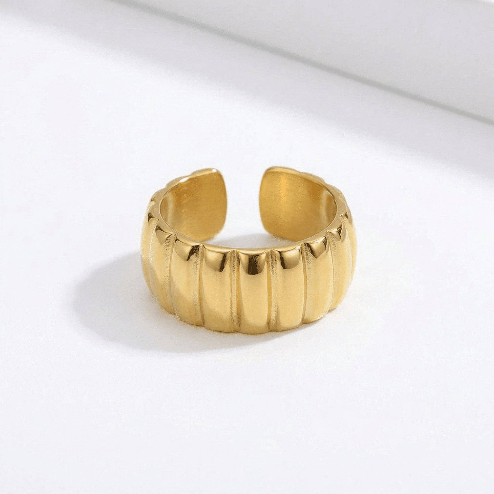 lepelou - leder - Breiter Ring gold - LPSRBREGOL