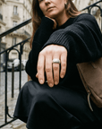lepelou - leder - Breiter Ring silber - LPSRBRESIL
