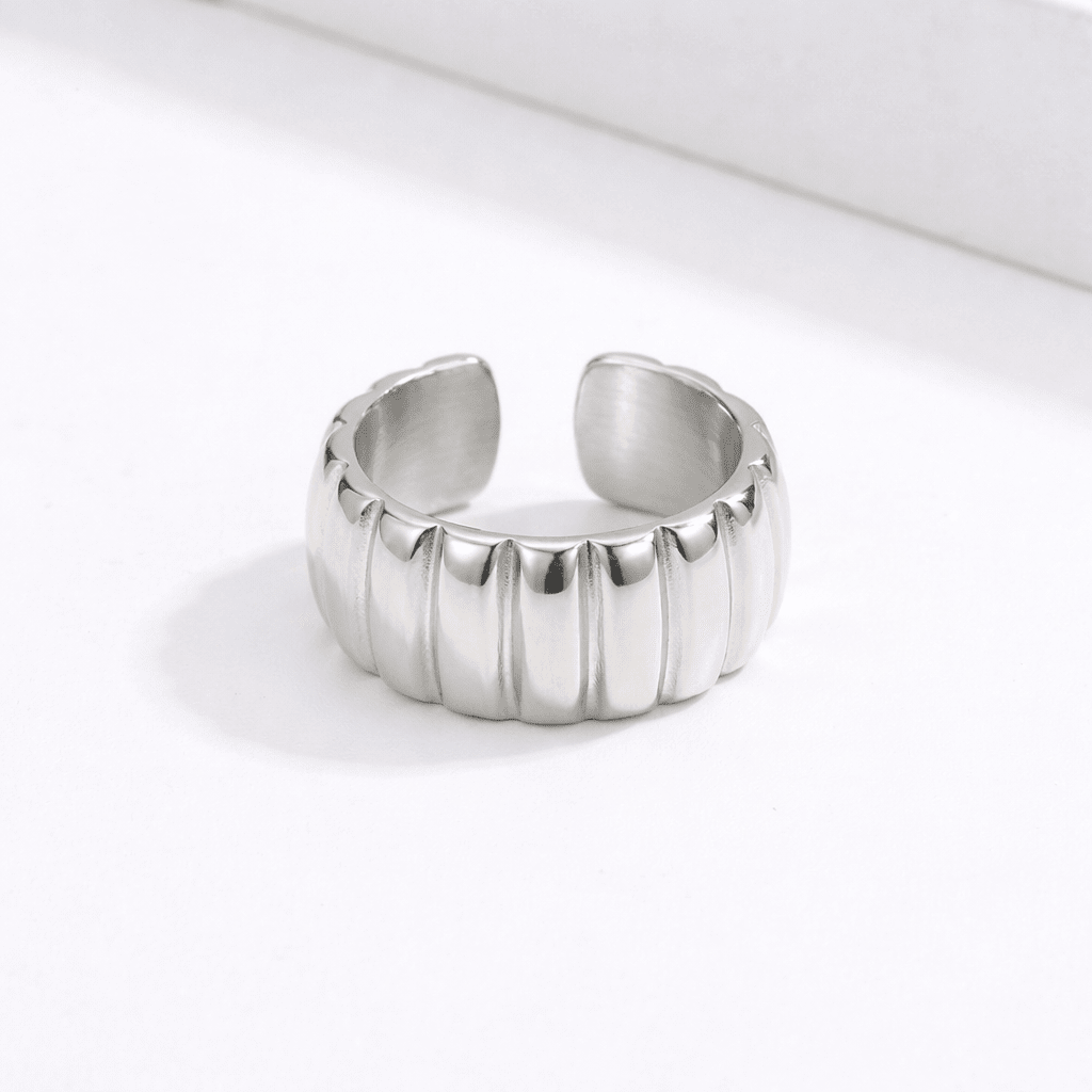 lepelou - leder - Breiter Ring silber - LPSRBRESIL