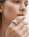 lepelou - leder - Breiter Ring silber - LPSRBRESIL