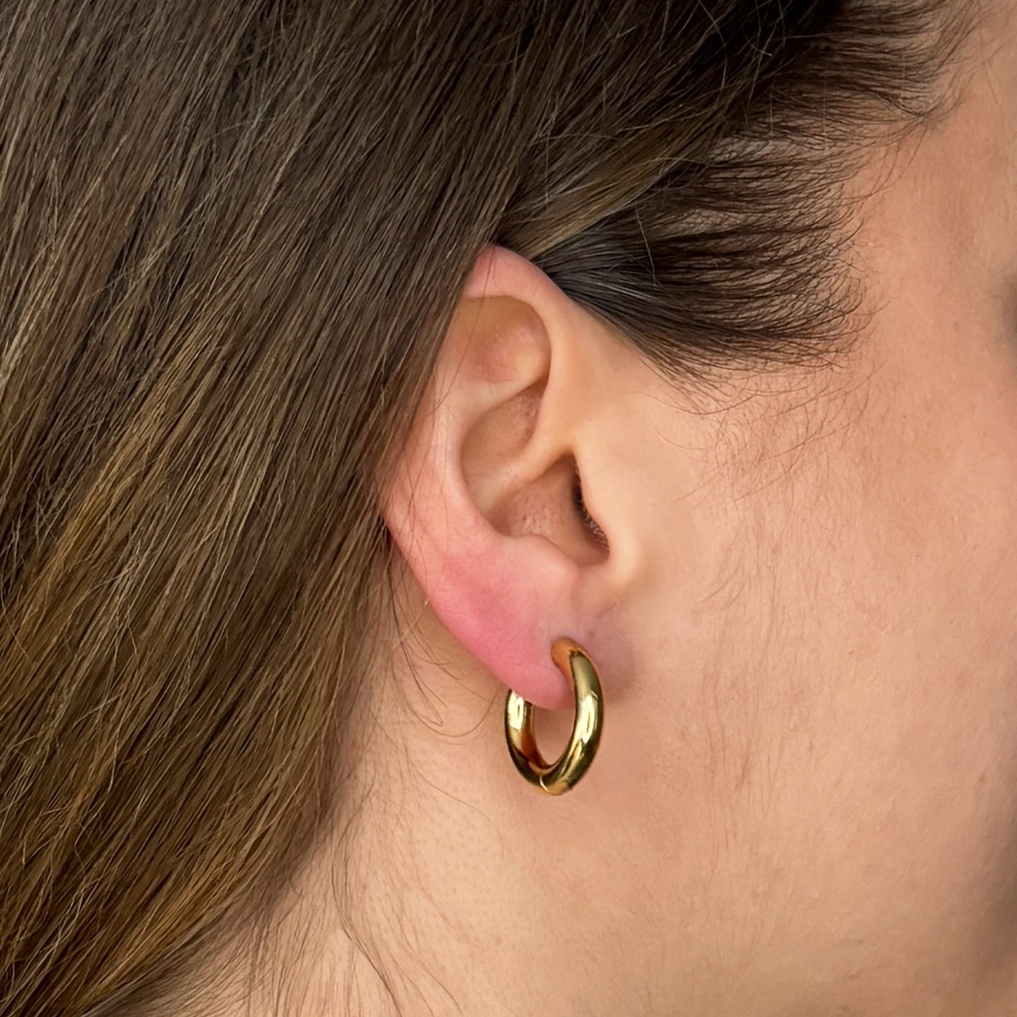lepelou - leder - Chunky Creolen 20mm gold - LPSOBCGOL20