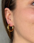 lepelou - leder - Chunky Creolen 25mm gold - LPSOBCGOL25