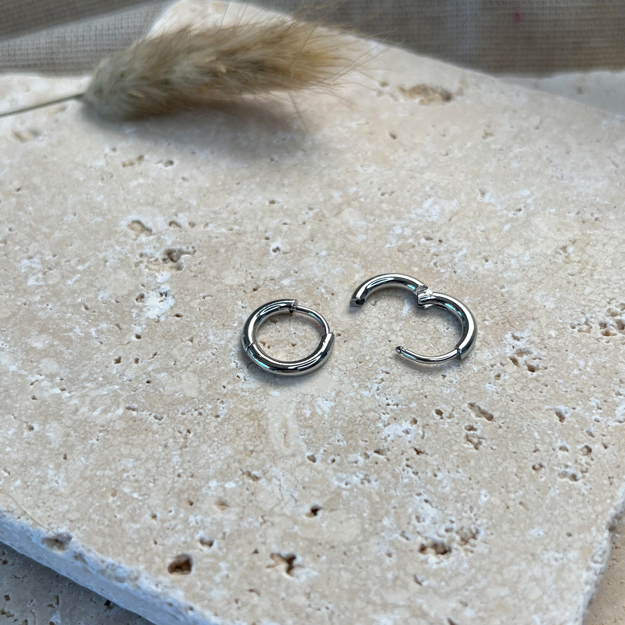 lepelou - leder - Creolen - Creolen 12mm silber - 