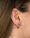 lepelou - leder - Creolen - Creolen 12mm silber - LPSODCSIL12