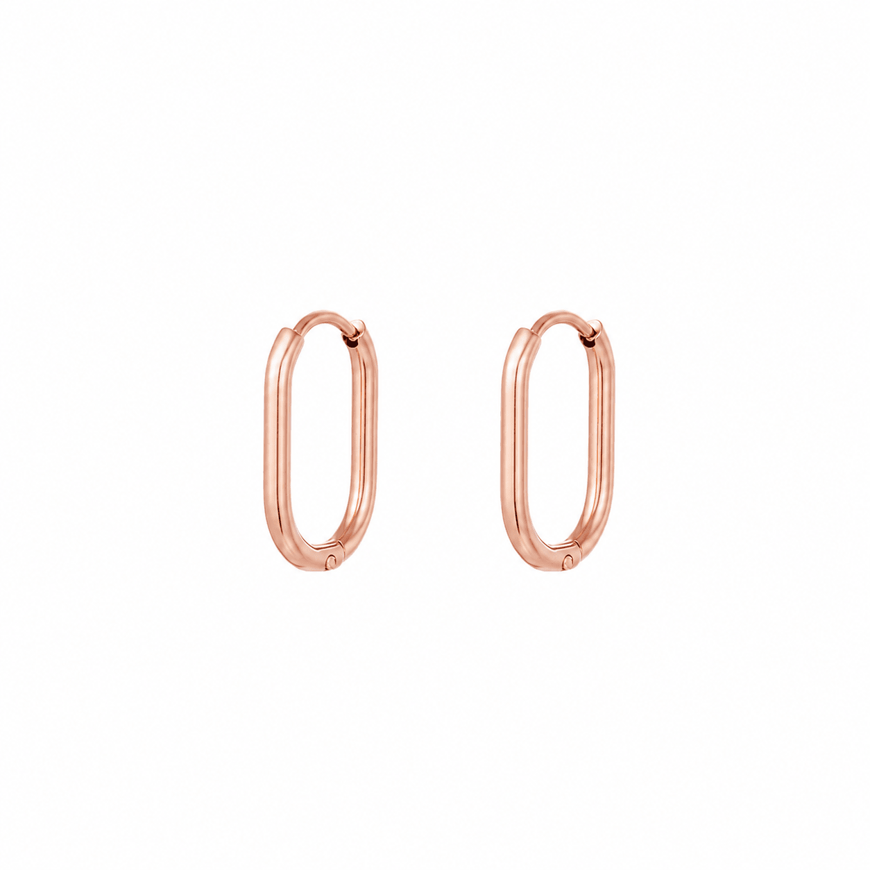lepelou - leder - Creolen - Ovale Creolen rosegold - LPSOOCROS