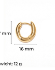 lepelou - leder - Curved Ohrringe gold - LPSOORGGOL