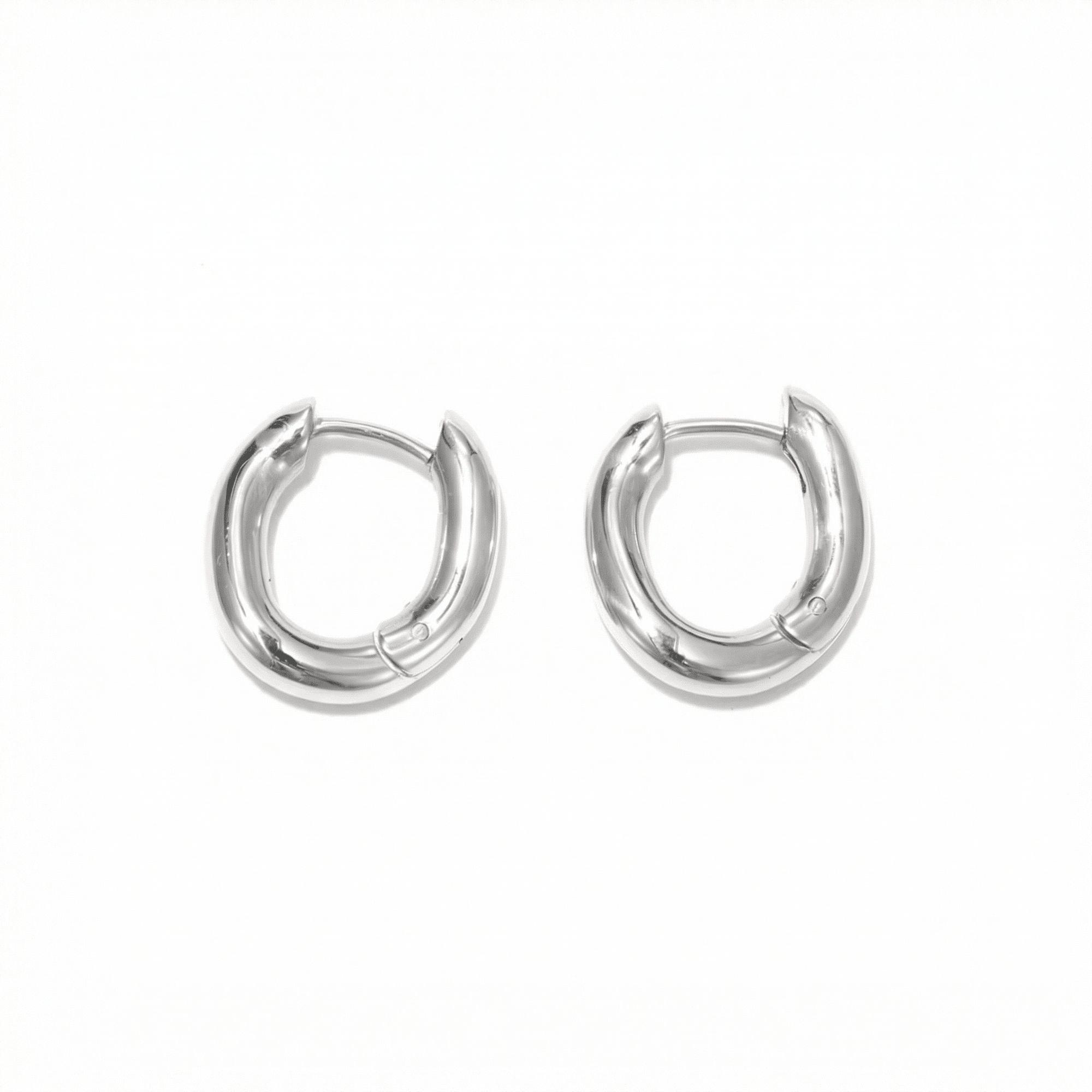 lepelou - leder - Curved Ohrringe silber - LPSOORGSIL
