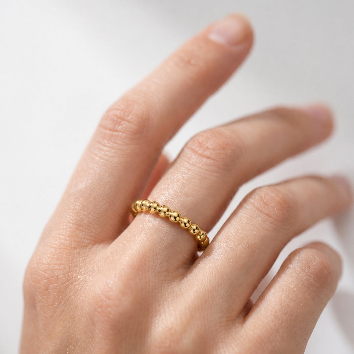 lepelou - leder - Dots Ring gold - LPSRDOTGOL
