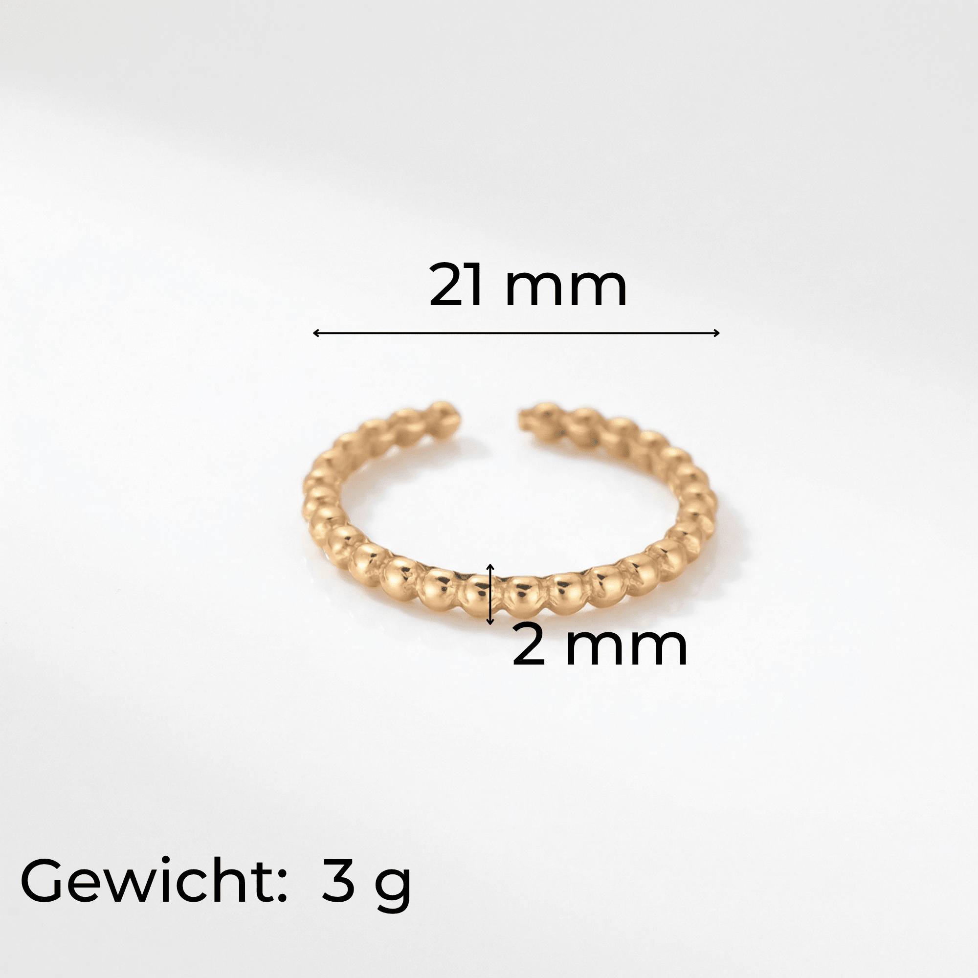 lepelou - leder - Dots Ring silber - 
