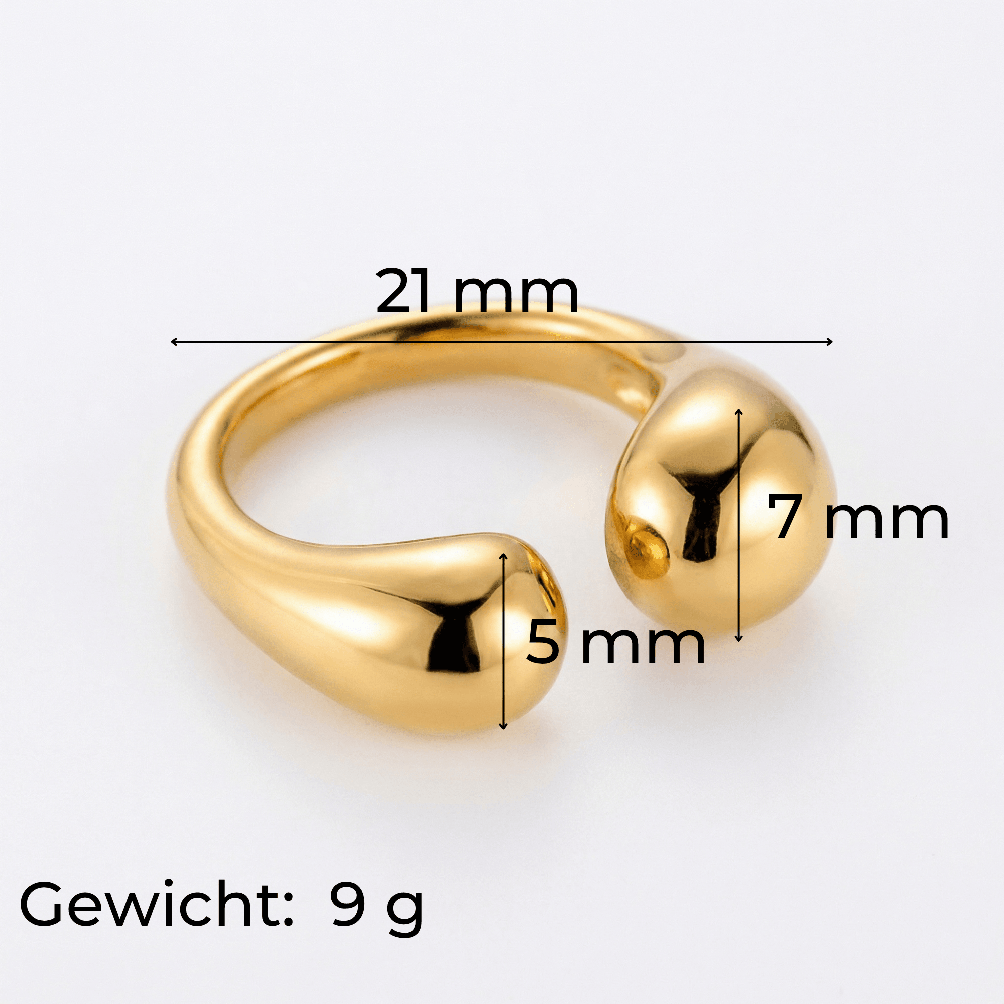 lepelou - leder - Drop Ring gold - 