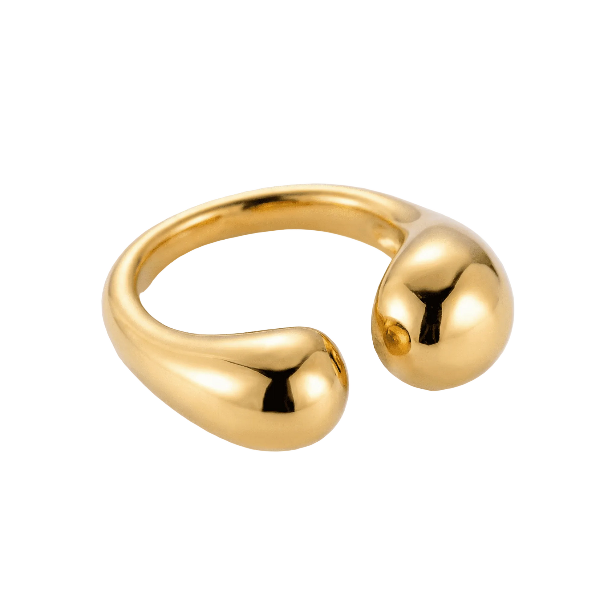 lepelou - leder - Drop Ring gold - 