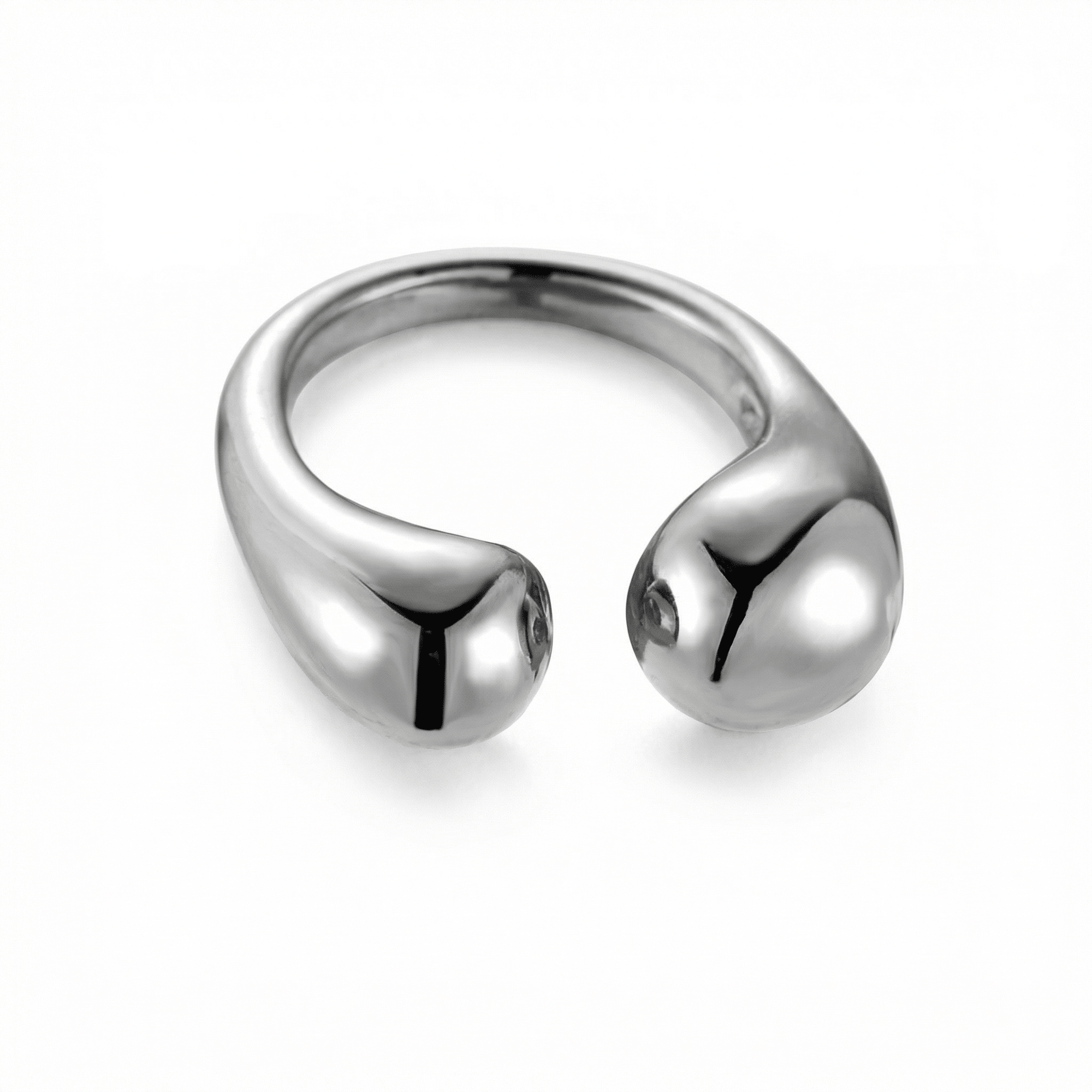 lepelou - leder - Drop Ring silber - 