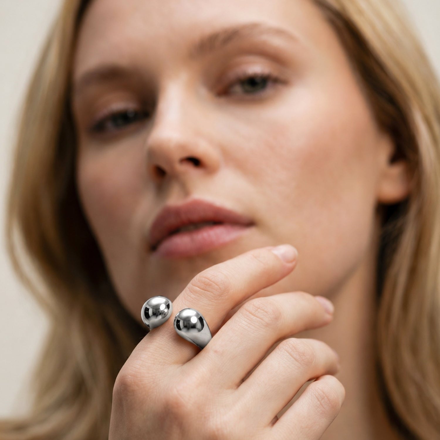 lepelou - leder - Drop Ring silber - LPSRDROPSIL