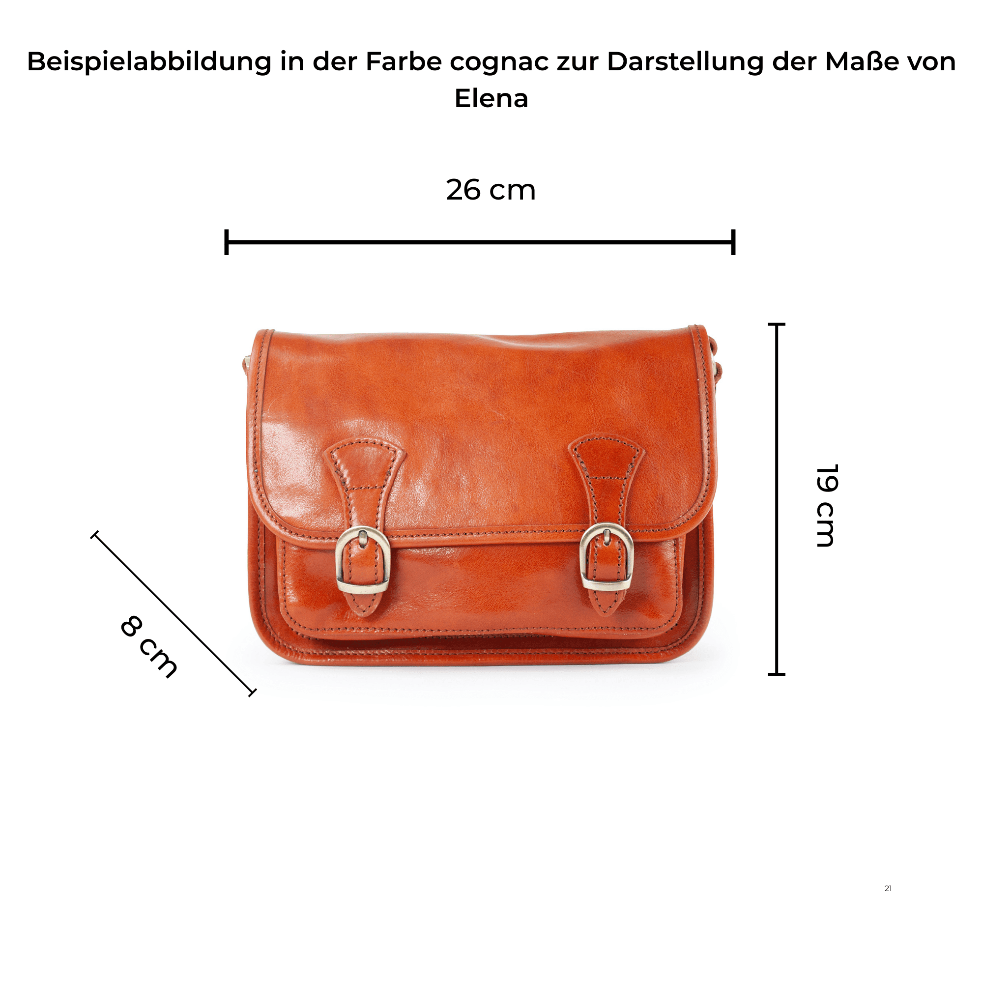 lepelou - leder - ELENA – Leder Umhängetasche cognac - LPHELECOGE