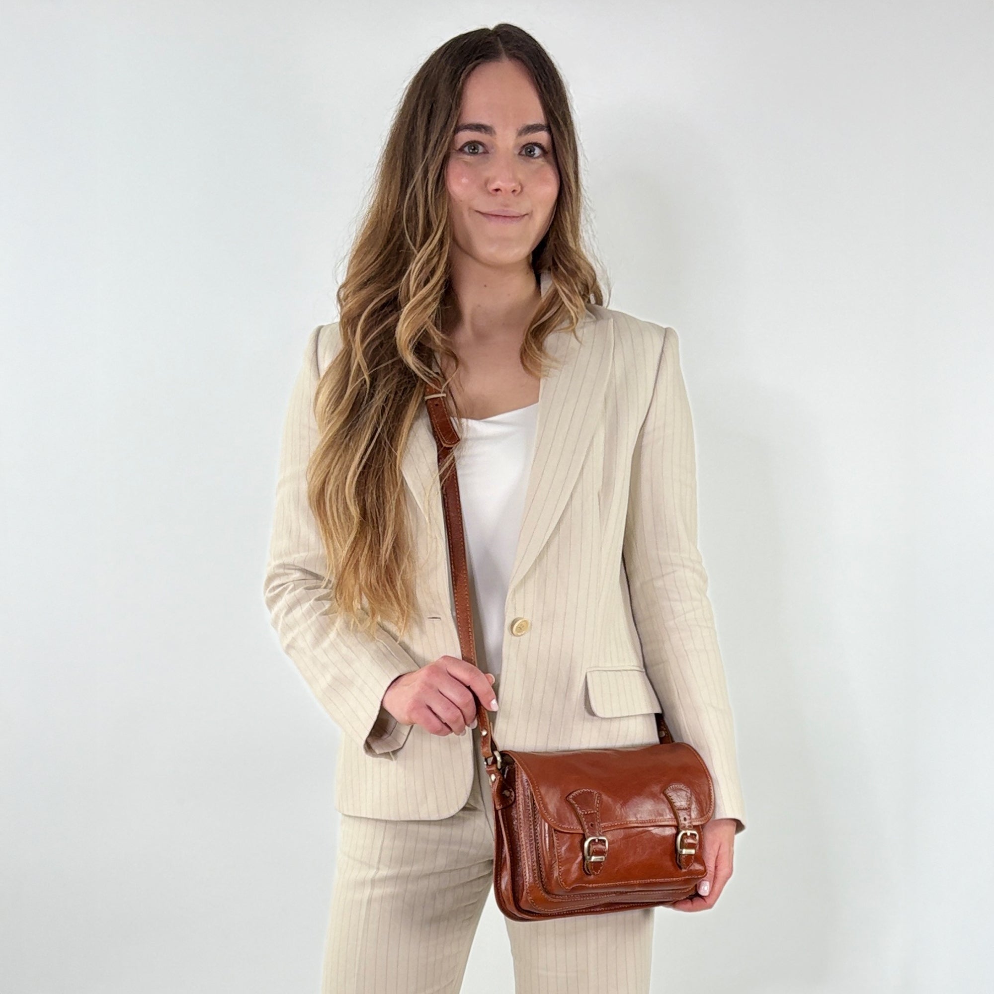 lepelou - leder - ELENA – Leder Umhängetasche cognac - LPHELECOGE