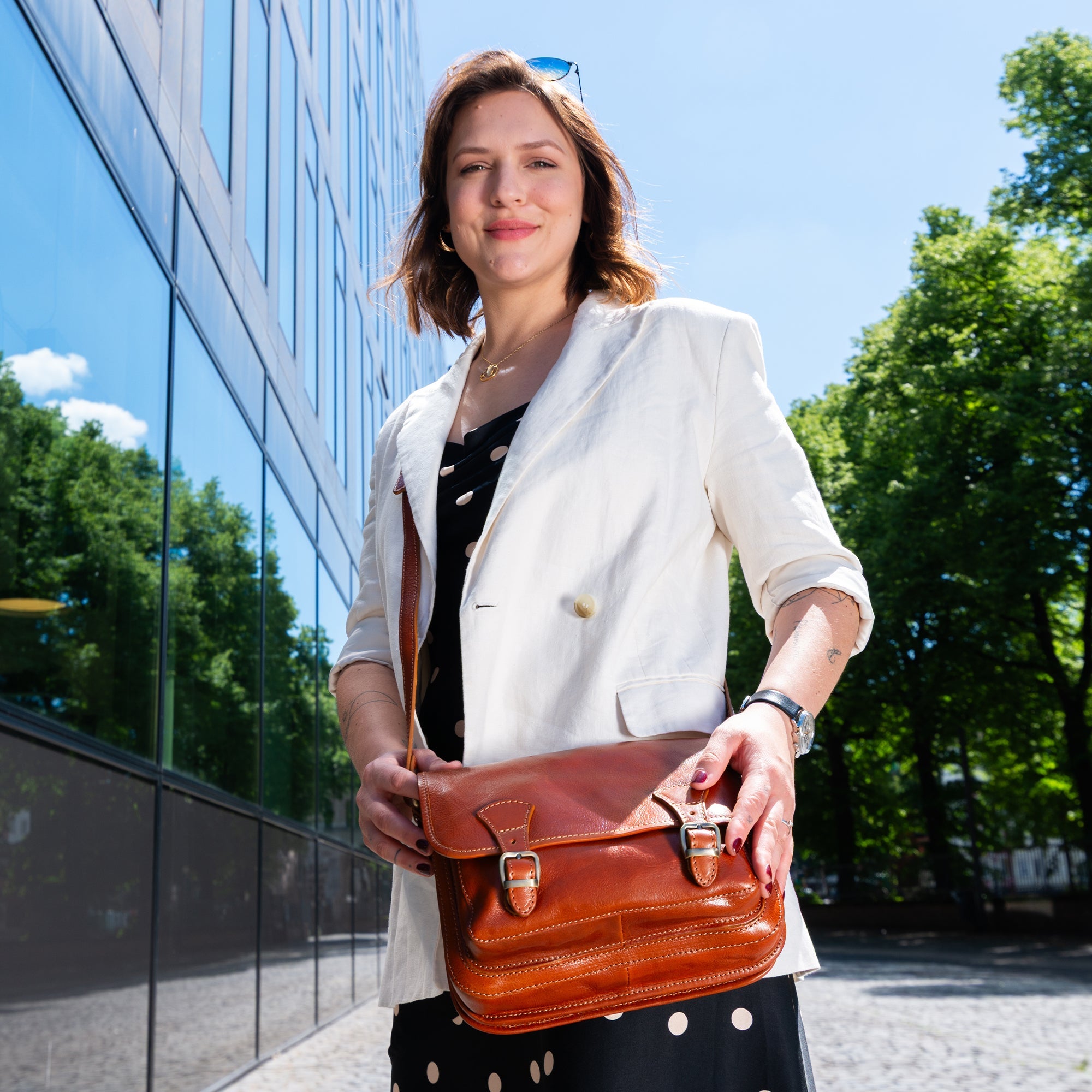 lepelou - leder - ELENA – Leder Umhängetasche cognac - LPHELECOGE