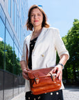lepelou - leder - ELENA – Leder Umhängetasche cognac - LPHELECOGE