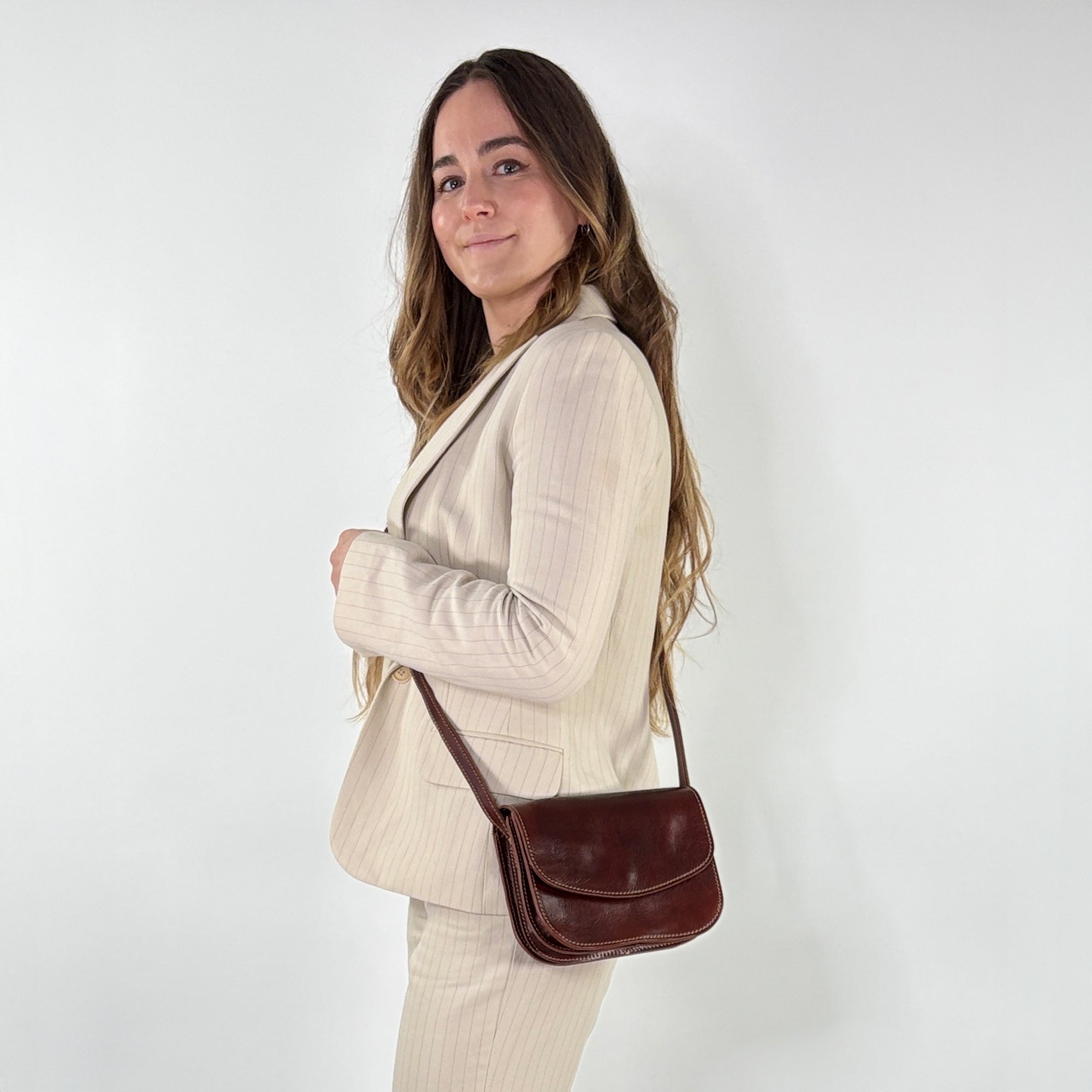 lepelou - leder - ELLA – Leder Umhängetasche braun - LPHELLBRAE