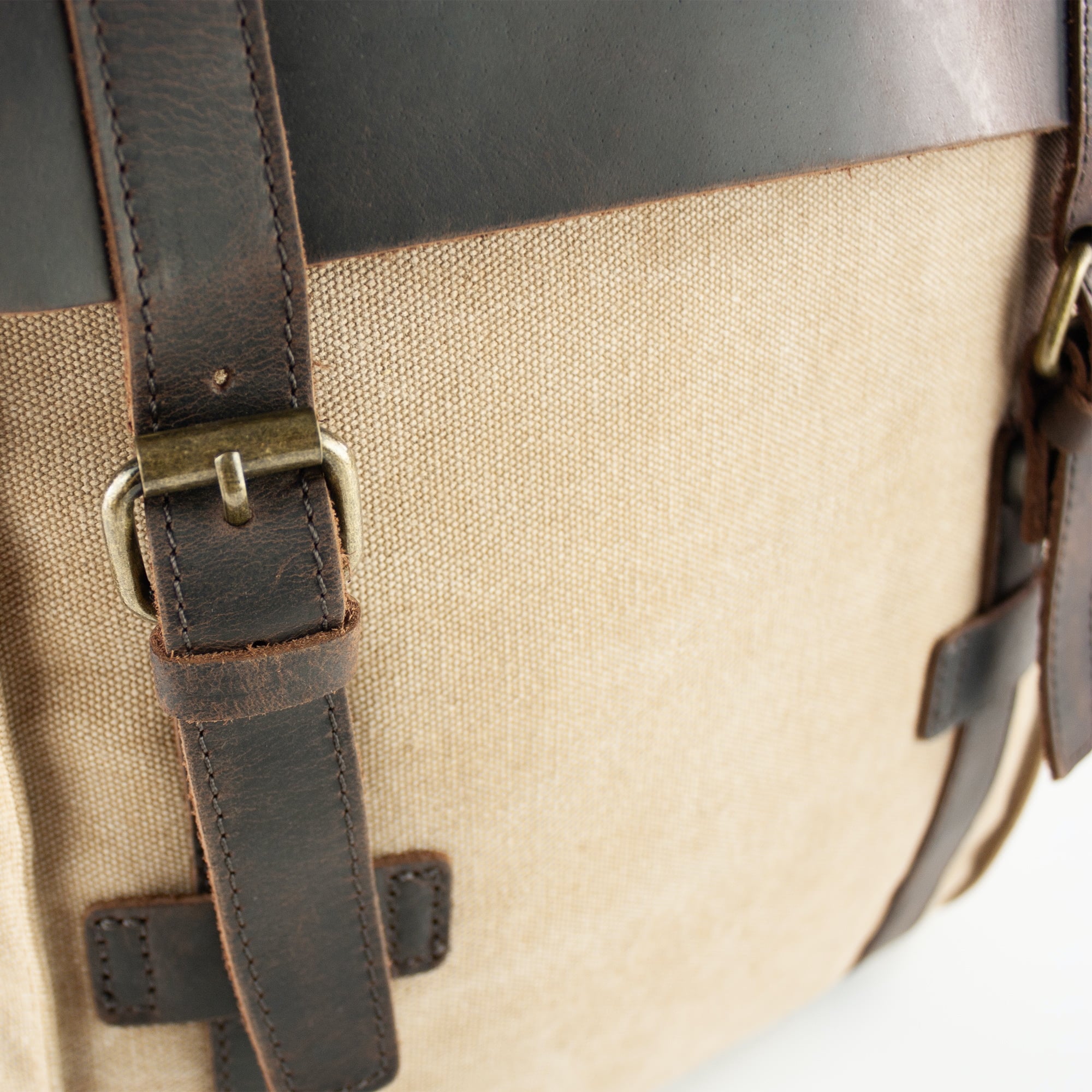 lepelou - leder - FELIX – Canvas &amp; Leder Rucksack beige - LPRCANBEI