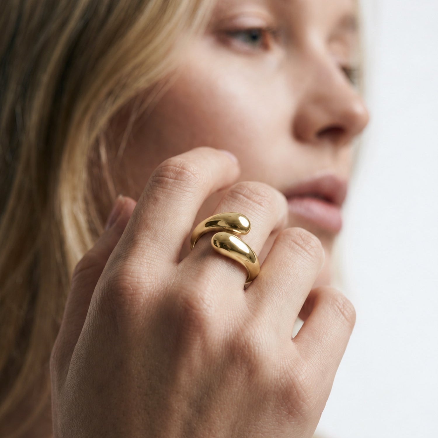 lepelou - leder - Flow Ring gold - LPSRFLOWGOL