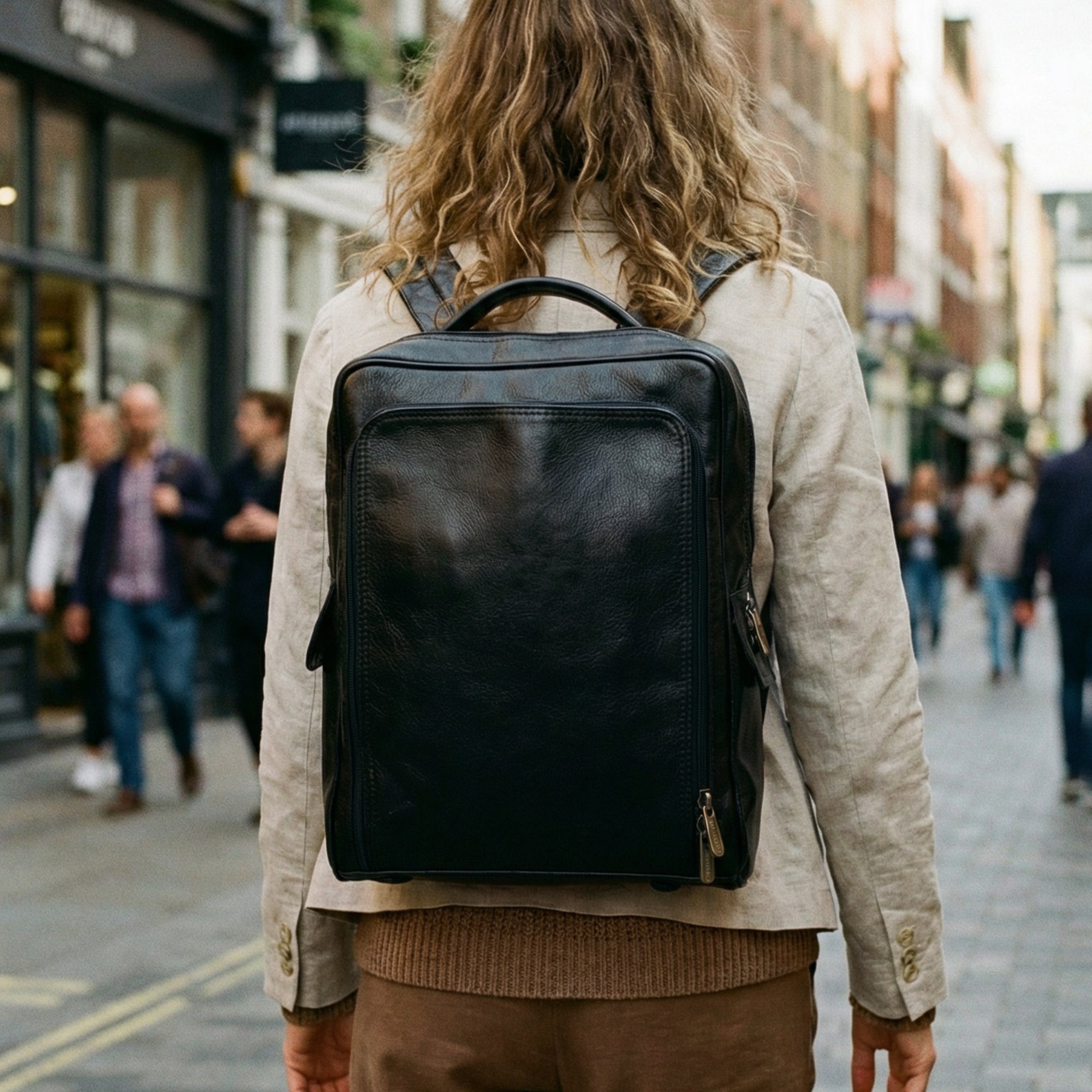 lepelou - leder - GABRIEL – Leder Rucksack schwarz - LPRGABSCHE